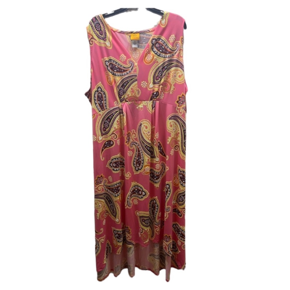 Ruby Rd. Floral V-Neck Sleeveless Hi-Low Dress Size 2X